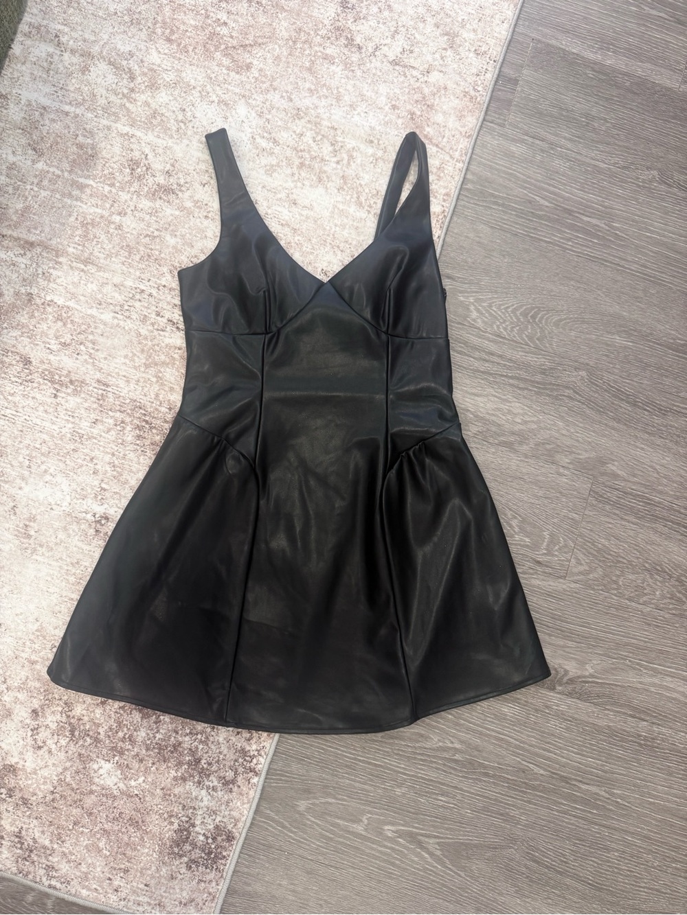 Eyeshadow Black Faux Leather Mini Dress